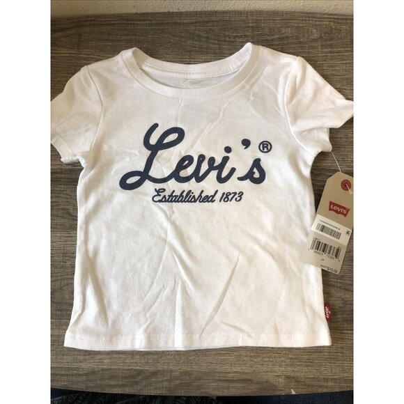 Levi Tee Shirt Size White Within Grey Logo Size 2 T NWT - Picture 1 of 6